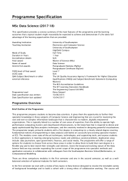 Programme Specification - University of Southampton