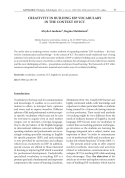 creativity in building esp vocabulary in the context of ict