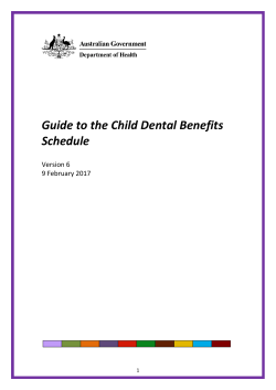 Guide to the Child Dental Benefits Schedule