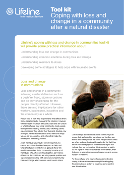 Tool kit Coping with loss and change in a community after a natural