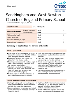 the latest school inspection report