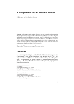 A Tiling Problem and the Frobenius Number