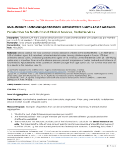 DQA Measure Technical Specifications: Administrative Claims