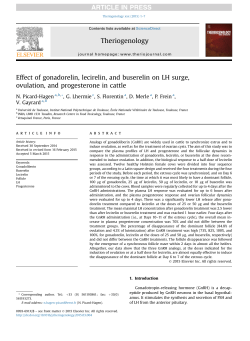 Effect of gonadorelin, lecirelin, and buserelin on LH surge, ovulation