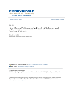Age Group Differences In Recall of Relevant and Irrelevant Words