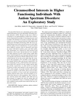 Circumscribed Interests in Higher Functioning