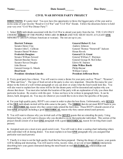 CIVIL WAR DINNER PARTY PROJECT