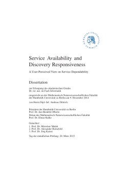 Service Availability and Discovery Responsiveness - edoc