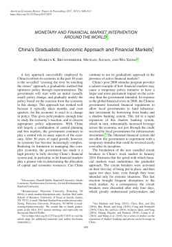China`s Gradualistic Economic Approach and Financial Markets
