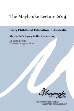 The Maybanke Lecture 2014 - Sydney Community Foundation