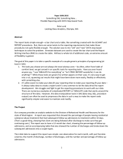 Something Old, Something New... Flexible Reporting