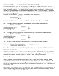In-class exercise: Density, Buoyancy and Isostasy