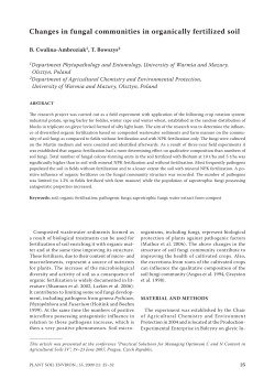 Changes in fungal communities in organically fertilized soil