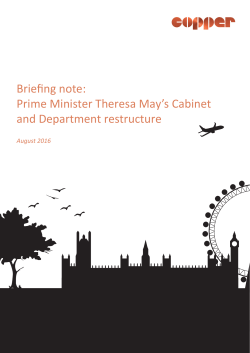 Prime Minister Theresa May`s Cabinet and Department restructure