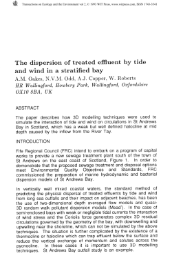 The dispersion of treated effluent by tide and wind in a