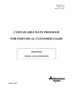 Appendix 6.10 - Manitoba Hydro