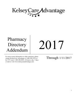 2017 Pharmacy Directory Addendum