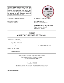 Antonio D. Wright v. State of Indiana