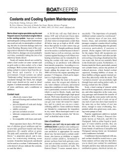 Coolants and Cooling System Maintenance