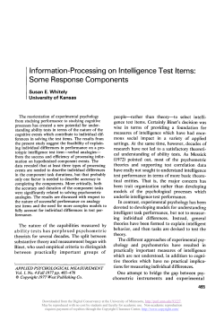 Information-Processing on Intelligence Test Items: Some Response