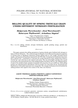 milling quality of spring triticale grain under different nitrogen