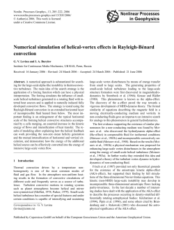 Numerical simulation of helical-vortex effects in Rayleigh