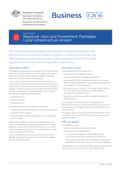 Factsheet &ndash; Local infrastructure stream