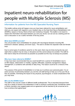 Inpatient neuro-rehabilitation for people with Multiple Sclerosis (MS)