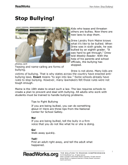 Stop Bullying! - Erie School District