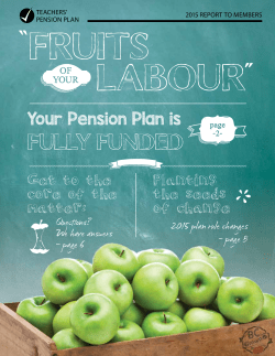 2015 rePorT To MeMbers - BC Pension Corporation