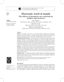 Electronic word of mouth