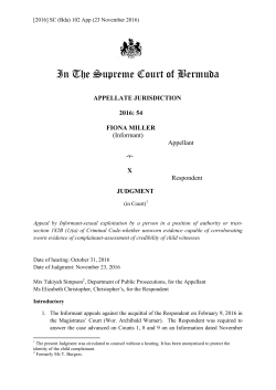 F Miller v X [2016] SC (Bda) 102 App