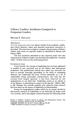 Library Leaders: Attributes Compared to