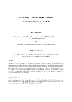 measuring competition in banking: a disequilibrium approach