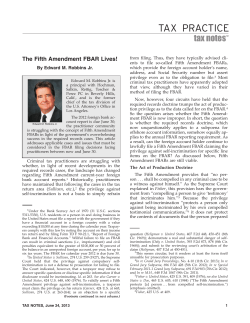 The Fifth Amendment FBAR Lives!