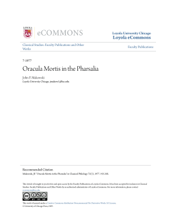 Oracula Mortis in the Pharsalia