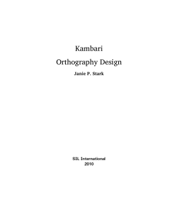 Kambari Orthography Design