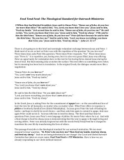 Feed Tend Feed - St. Peter`s Episcopal Church Loving God and