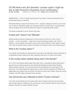 CE #6 Here`s why the Senate`s `nuclear option` might be key to Neil