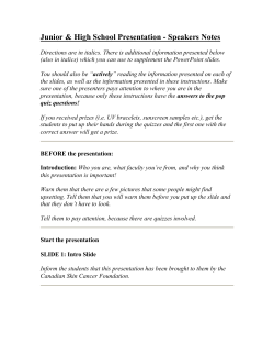 Script - Canadian Skin Cancer Foundation