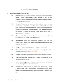 eir General Terms and Conditions 1. DEFINITIONS AND