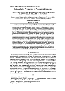 Intracellular Proteolysis of Pancreatic Zymogens
