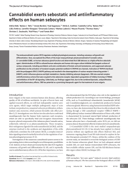 Cannabidiol exerts sebostatic and antiinflammatory effects on