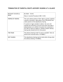 termination of parental rights advisory hearing at a