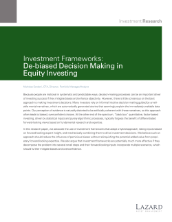 De-biased Decision Making in Equity Investing