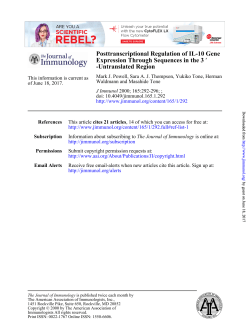 Untranslated Region - The Journal of Immunology