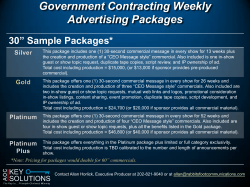 Government Contracting Weekly Advertising Packages 30&rdquo; Sample