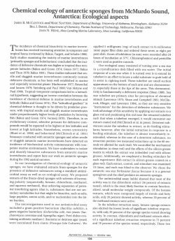 Chemical ecology of antarctic sponges from McMurdo Sound