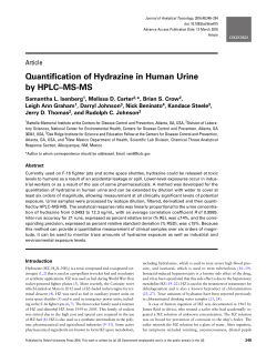 Quantification of Hydrazine in Human Urine by