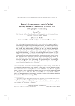 Beyond the two‐strategy model of skilled spelling: Effects of